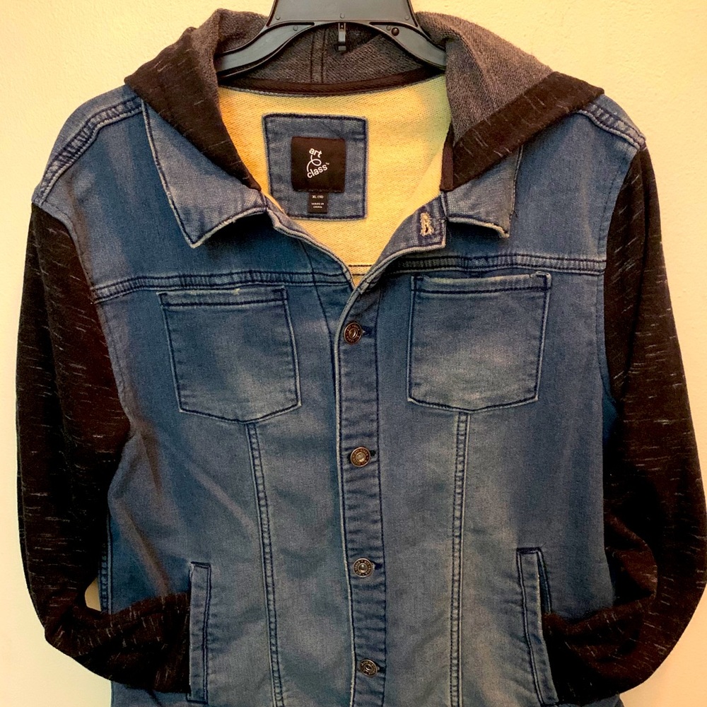 Hooded Black Jean Jacket